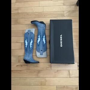 NWB - Diesel Denim Cowboy Boots